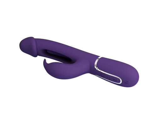 Сливовый вибратор-кролик с функцией фингеринга Kampas - 23,2 см.