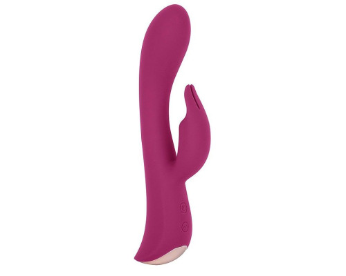 Бордовый вибромассажер-кролик 5  Silicone Bunny Love - 19,1 см.