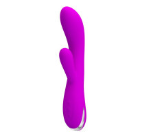 Лиловый вибратор-кролик Wilbur с функцией нагрева - 20,5 см.