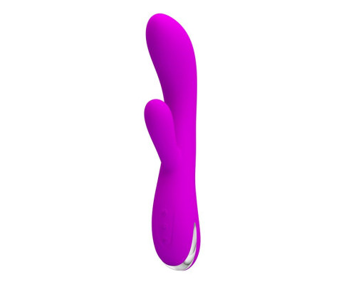 Лиловый вибратор-кролик Wilbur с функцией нагрева - 20,5 см.