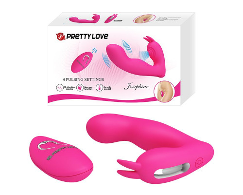 Розовый вибростимулятор с клиторальным отростком Josephine