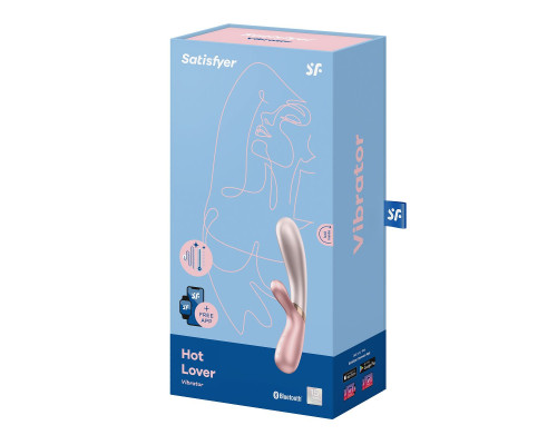 Нежно-розовый вибратор-кролик Hot Lover с возможностью управления через приложение - 19,3 см.