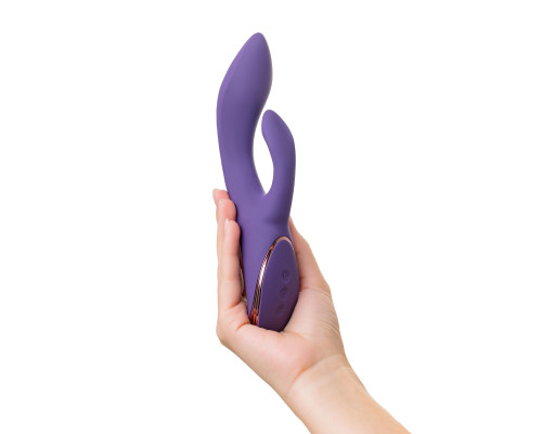 Фиолетовый вибратор-кролик Fingie с функцией Come-Hither - 21,6 см.