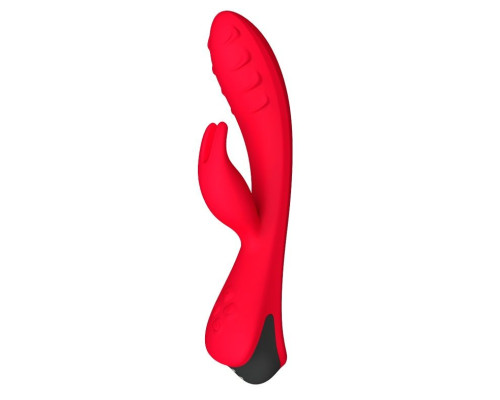 Красный вибратор-кролик Lepus с ребрышками