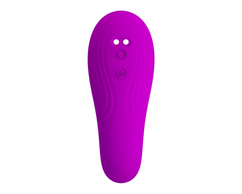 Лиловый вибратор с клиторальной стимуляцией Nauty