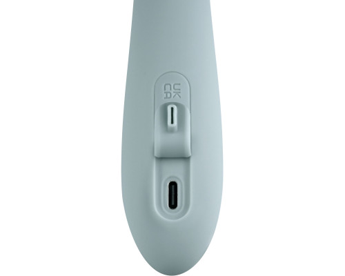 Серый вибратор-кролик Chika с функцией нагрева - 18,8 см.