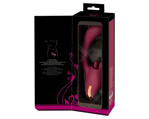 Малиновый вибратор с подвижными язычками 2 Function Vibrator - 20,6 см.