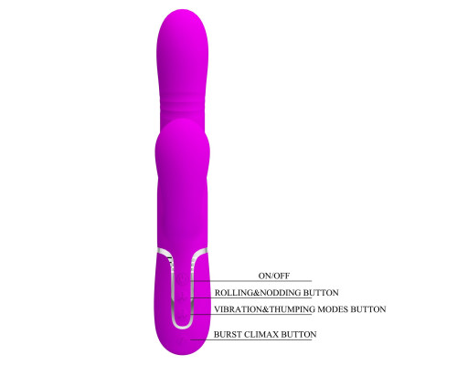 Лиловый вибратор-кролик Mariana - 22,6 см.