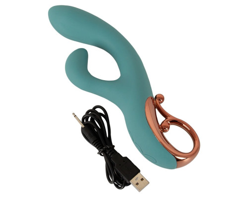 Бирюзовый вибратор-кролик The Magician Rabbit Vibrator - 22,5 см.