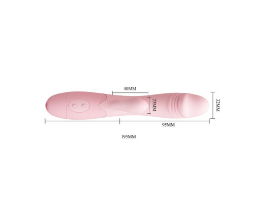 Нежно-розовый перезаряжаемый вибратор Snappy с клиторальным отростком - 19,5 см.