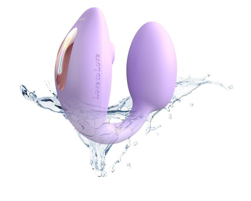 Сиреневый U-образный стимулятор клитора и точки G с пультом ДУ Wonderlover