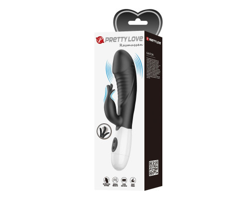 Черный вибратор-кролик Rasmussen - 19,8 см.
