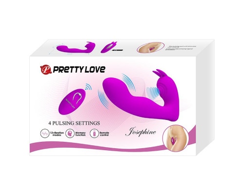 Лиловый вибростимулятор с клиторальным отростком Josephine