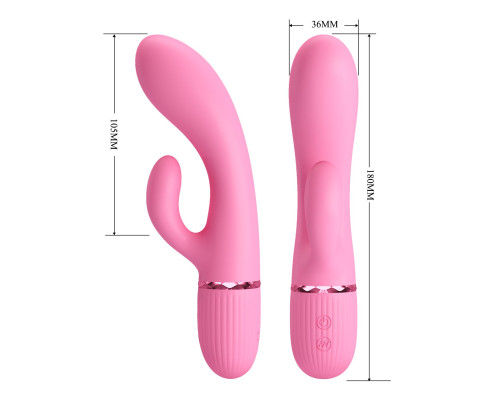 Розовый вибратор-кролик Marski - 18 см.