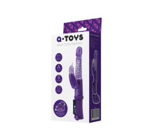 Фиолетовый вибратор с клиторальным стимулятором и крепкой присоской в основании