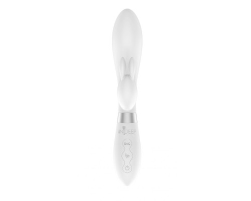 Белый вибратор-кролик Indeep Theona - 21,5 см.