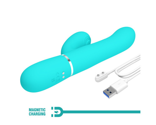 Аквамариновый вибратор-кролик Mariana - 22,6 см.