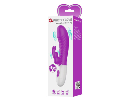 Лиловый вибратор-кролик Naughty Bunny - 19,8 см.