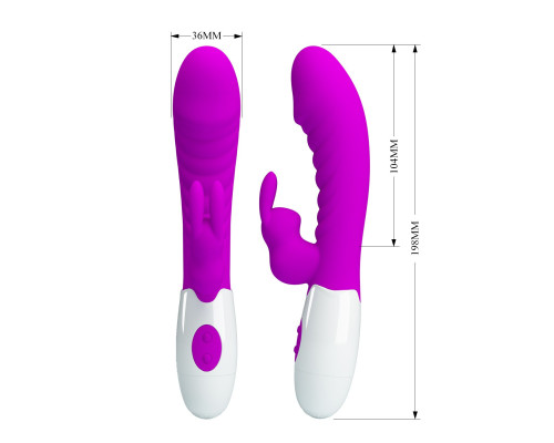 Лиловый вибратор-кролик Naughty Bunny - 19,8 см.
