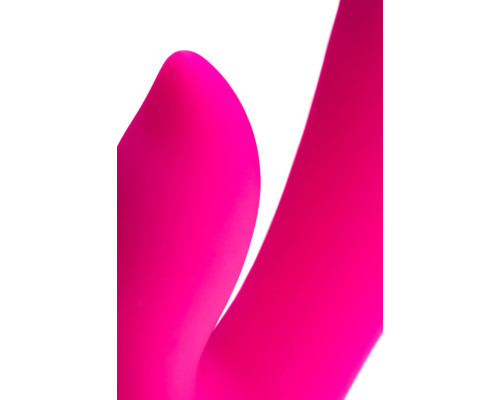 Розовый силиконовый вибратор с клиторальным стимулятором LIA - 19 см.