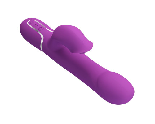 Фиолетовый вибратор с вращенеим бусин Falin - 22,7 см.