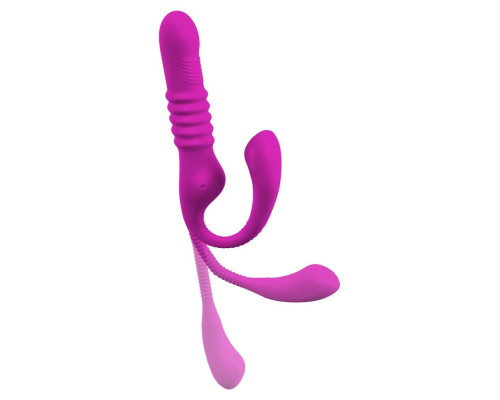 Лиловый вибратор 3 Function Vibrator с функцией фрикций и постукиванием