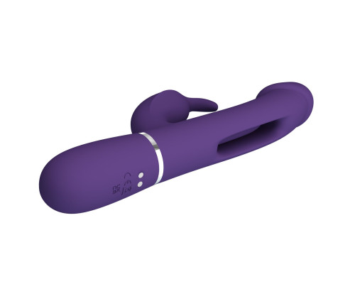 Сливовый вибратор-кролик с функцией фингеринга Kampas - 23,2 см.