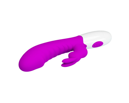 Лиловый вибратор-кролик Naughty Bunny - 19,8 см.