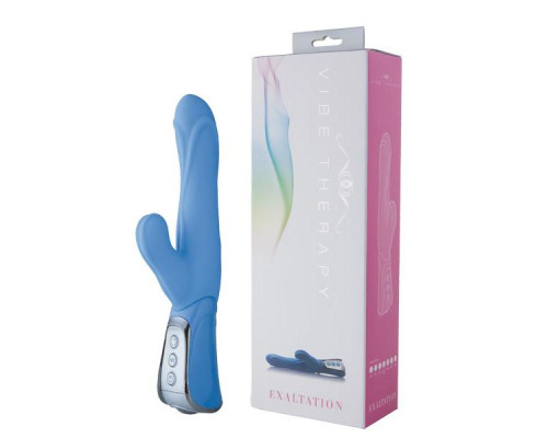 Голубой вибромассажёр VIBE THERAPY EXALTATION - 23 см.