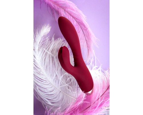 Бордовый вибратор-кролик Mion - 22 см.