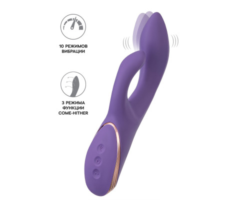 Фиолетовый вибратор-кролик Fingie с функцией Come-Hither - 21,6 см.