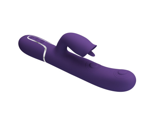 Сливовый вибратор-кролик с пульсацией Gigi - 22,8 см.