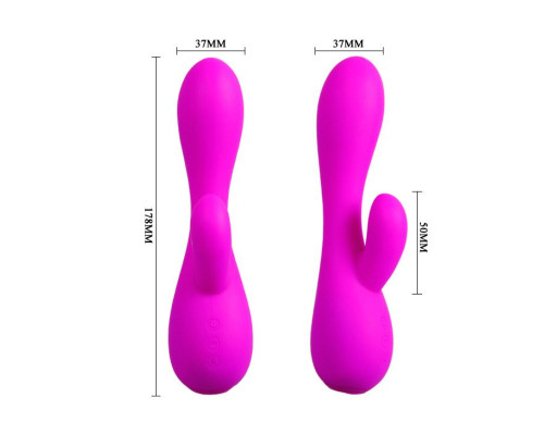 Лиловый вибратор-кролик Simon - 17,8 см.