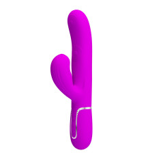 Лиловый вибратор-кролик с пульсацией Perdita - 22,8 см.