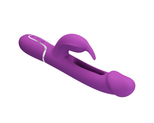 Фиолетовый вибратор-кролик с функцией фингеринга Kampas - 23,2 см.