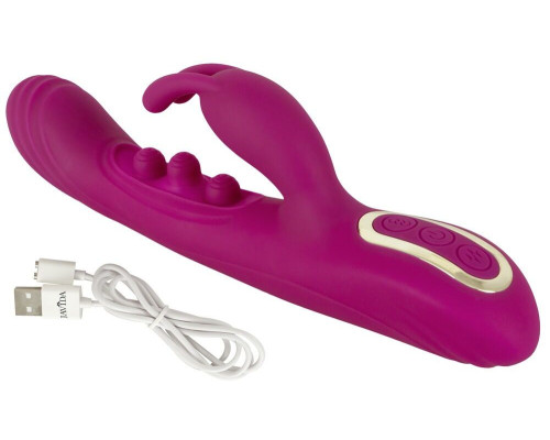 Лиловый вибратор-кролик 2 Function Vibrator Squirting - 22,5 см.
