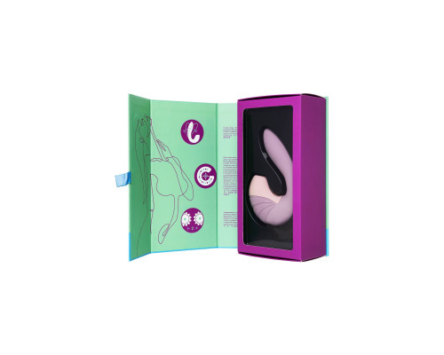 Сиреневый вибратор с вакуумным стимулятором Supernova - 16,9 см.