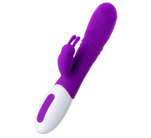 Фиолетовый вибратор JOS TATY с пульсирующими шариками - 21,5 см.