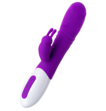 Фиолетовый вибратор JOS TATY с пульсирующими шариками - 21,5 см.
