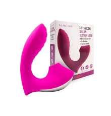 Ярко-розовый вибромассажер с вакуумной стимуляцией клитора