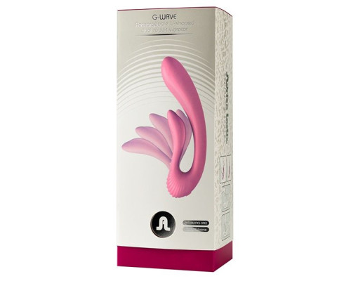 Розовый вибромассажёр G-wave с гибким клиторальным отростком - 18 см.