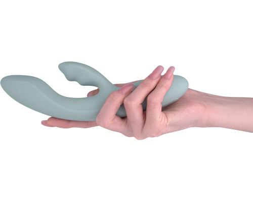 Серый вибратор-кролик Chika с функцией нагрева - 18,8 см.