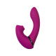 Фиолетовый поворотный вибратор c вакуумной стимуляцией Spinser - 23 см.