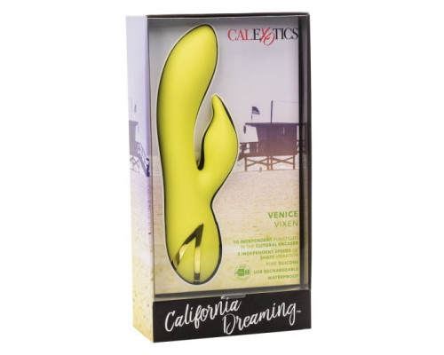 Желтый вибратор-кролик Venice Vixen