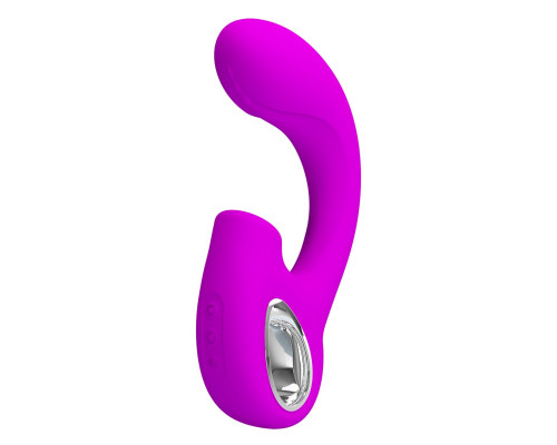 Лиловый вибромассажёр с вакуумной стимуляцией клитора Sibel - 15,5 см.