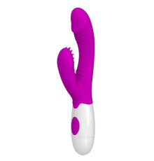 Лиловый вибратор с шипованым отроском для стимуляции клитора Andre - 20,5 см.