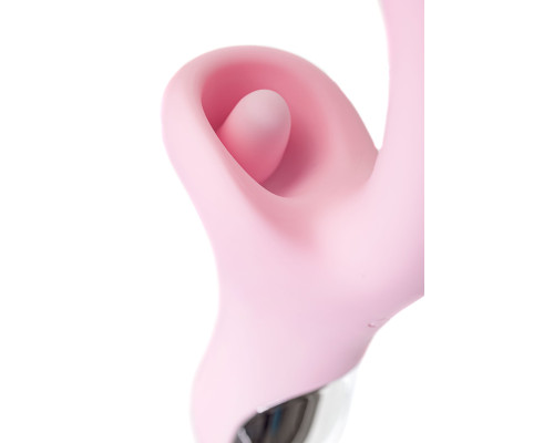 Розовый вибратор-кролик с ласкающим язычком Orali - 22 см.