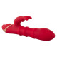 Красный вибратор-кролик с 3 подвижными кольцами Rabbit Vibrator with 3 Moving Rings - 23,7 см.