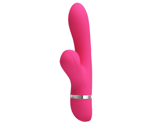 Розовый вибратор Willow с вакуумной стимуляцией клитора - 20,4 см.