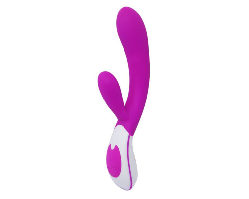 Розовый вибромассажёр Colby с клиторальным стимулятором - 21,5 см.